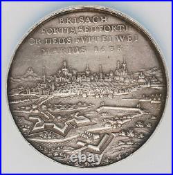 1638 Saxe-Weimar B. Von Weimar AR Saxony Conquest of Breisach Medal NGC AU53