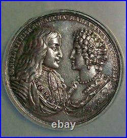 1689 Baden-wurttemberg Charles II & Maria Anna Von Pfalz-nueberg Silver Medal