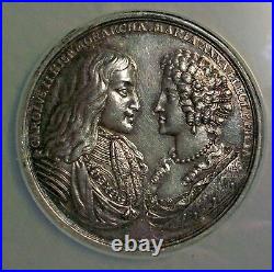 1689 Baden-wurttemberg Charles II & Maria Anna Von Pfalz-nueberg Silver Medal