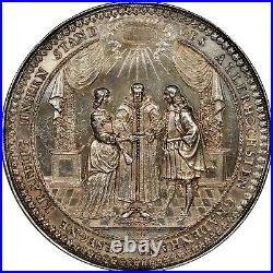 1700, Hamburg (City). Large Silver Wedding Medal by. J. Reteke. 74mm! NGC AU+