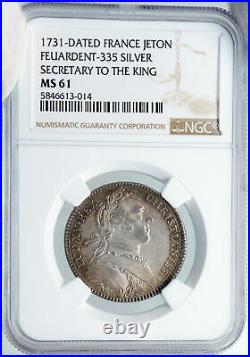 1731 FRANCE Secretary to King Louis XV SILVER FRENCH Old Jeton Medal NGC i88552