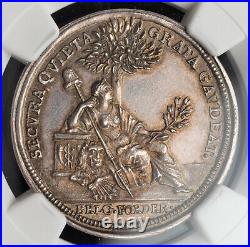 1750, Netherlands, Gelderland. Beautiful Silver New Year Medal. NGC MS-63