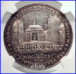 1751 NETHERLANDS William IV Prince Orange Silver Meda City of VEERE NGC i73304