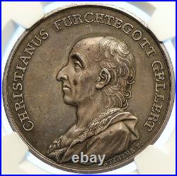 1769 GERMANY Christain F Gellert POET Vintage ANTIQUE Silver Medal NGC i106581