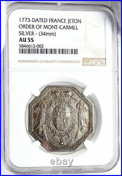 1773 FRANCE King LOUIS XV Order of Mont Carmel FRENCH NGC Silver Medal i83691