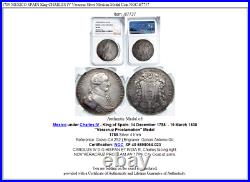1789 MEXICO SPAIN King CHARLES IV Veracruz Silver Mexican Medal Coin NGC i87737