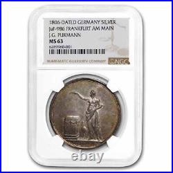 1806 German States Frankfurt Silver Medal MS-63 NGC SKU#268577