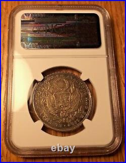 1824 Peru BOLIVAR Revolutionary Medal Ayacucho NGC AU 55 silver reales Lima pcgs