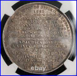 1860, Belgium, Ypres (CIty). Scarce Silver Municipal Council Medal. NGC MS-61