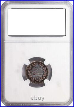 1865 U. S. Mint Abraham Lincoln Memorial Medalet. By Paquet- Silver MS-61 NGC
