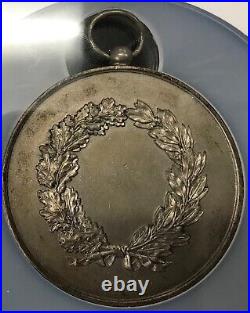 1870 Algeria silvered bronze shooting award, signed Robineau. NGC MS 63