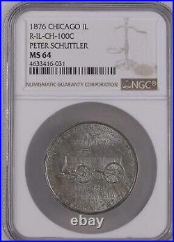 1876 Chicago IL R-il-ch-100c Peter Schuttler Ngc Ms64
