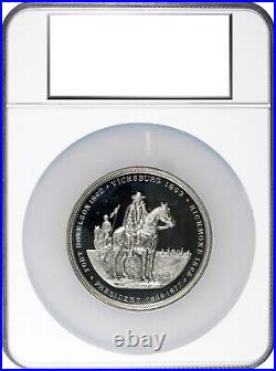 1885 Ulysses S. Grant Memorial Medal. White Metal. 63 mm MS-62 DPL NGC Cert
