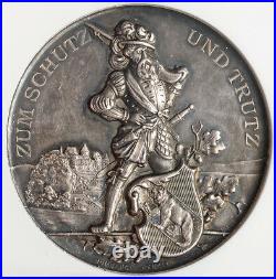 1891, Switzerland, Bern. Silver Burdorf Shooting Festival Medal. NGC MS-62