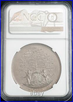 1893, Bavaria, Ludwig III. Silver 25th Wedding Anniv. Medal. 36.7gm! NGC MS63