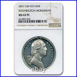 1897 Washington Monument Medal MS-62 NGC PL (White Metal) SKU#229261