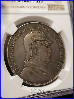 1898 Germany Poland Otto Von Bismarck Death Silver Medal NGC AU