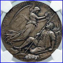 1898 SWITZERLAND Nidwaldner Battle ANGEL & SOLDIER Swiss Silver Medal NGC i88549