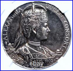 1902 GREAT BRITAIN King EDWARD VII Queen Alexandra Coronation Medal NGC i106427