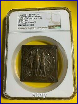 1904 Philippines Louisiana Purchase Expo Silver Plated Bronze Medal Ngc Xf