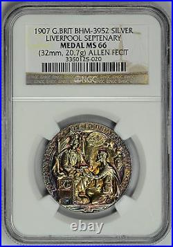 1907 Liverpool England 700 Yr Ngc Ms66 Great Britain Toned Finest Known Uk