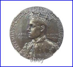 1911 Investiture Of Edward Prince Of Wales Silver Medal Ngc Ms66