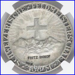 1921 Switzerland Swiss Field Shooting Festival, R-1973a Silver Medal, NGC AU55