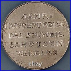 1924 Swiss Shooting Fest Medal, R-45a, AR, 50mm, Aargau-Aarau, NGC graded MS 62