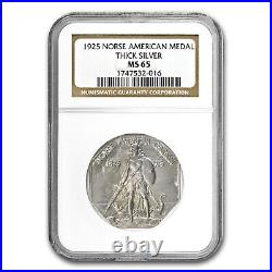 1925 Norse-American Centennial Medal MS-65 NGC (Thick) SKU#73048
