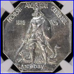 1925 Thick Silver Norse American Medal NGC MS 65 Uncirculated UNC BU