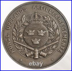 1927, Sweden. Large Silver Royal Uppland Artillery Regiment Medal. NGC MS-62