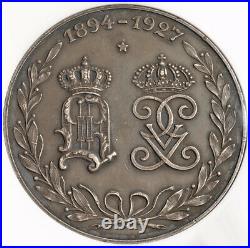 1927, Sweden. Large Silver Royal Uppland Artillery Regiment Medal. NGC MS-62