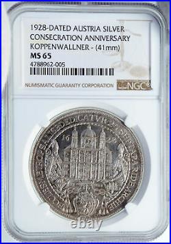 1928 AUSTRIA Koppenwallner Consecration CATHEDREAL Old Silver Medal NGC i87734