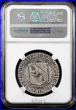 1931 Swiss Shooting Fest, R-325a, AR, 33 mm, Bern-Langenthal, NGC graded MS 63