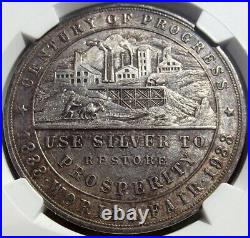 1933 Century of Progress Colorado Medal Silver, HK-870, MS65 NGC Token