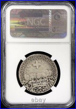 1934 Swiss Shooting Fest Medal, R-1958a, AR, 32mm, Hasler Fritz 1934, NGC MS 64