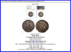 1945 UNITED STATES TREASURY AWARD War Finance Minuteman Silver Medal NGC i95554