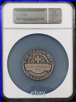 1948 Swiss Shooting Medal, R-1965a, AR, 50 mm, graded MS 65 by NGC
