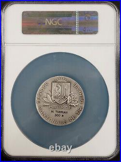 1949 Swiss Shooting Fest Medal, R-776a, AR, 50 mm, Geneva, NGC MS 63