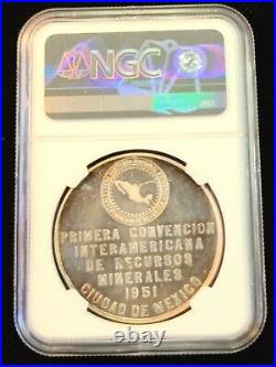 1951 MEXICO SILVER MEDAL GROVE 587a 1ST MINERAL RESOURCE CONVENTION NGC MS 61