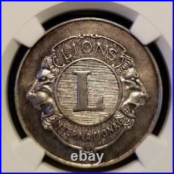 1952 MEXICO SILVER GROVE 607a LIONS CLUBS INTERNATIONAL NGC MS 63 HIGH GRADE