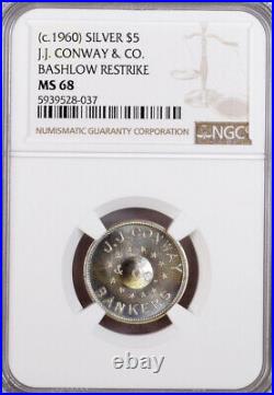(1960) J. J. Conway & Co Bashlow Restrike in Silver MS68 NGC, Colorado Token