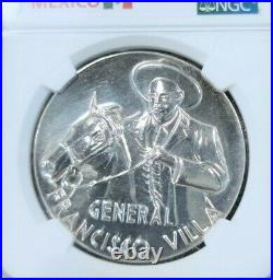 1960 Mexico Silver Medal Grove P-372a General Francisco Villa Ngc Ms 62 Scarce