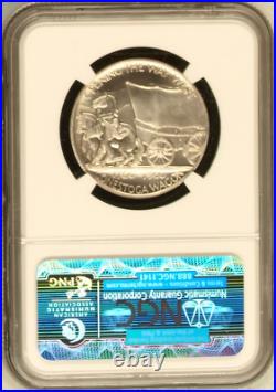 1960 Sc50c Silver Pioneer Inventions Long Rifle Heraldic Art Medal Ngc Ms 68