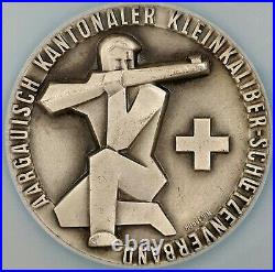 (1960) Swiss Shooting Fest Medal, R-67a, Silvered-AE, 50mm, Aargau, NGC MS 62