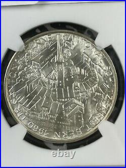 1960 Switzerland Bern Shooting Festival Medal NGC MS66 Lot#G1399 Silver! Gem BU