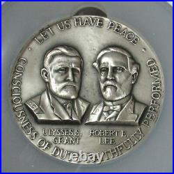 1961-1965 Silver CIVIL War Centennial Grant & Lee Medallic Art Ngc Mint State 64