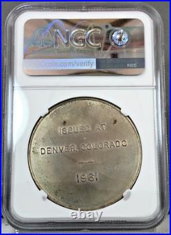 1961 SILVER CONFEDERATE SEAL ISSUED AT DENVER, COLORADO NGC MS64 41mm