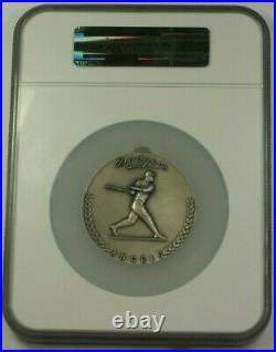1962 Large Silver Medal 64mm 1st Season at LA Dodgers Stadium NGC MS-64 #627