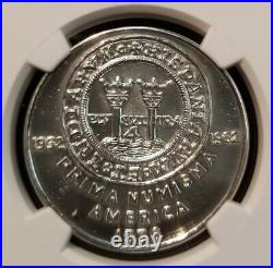 1962 MEXICO SILVER MEDAL GROVE 808a NUMISMATIC SOCIETY OF MEXICO NGC MS 65